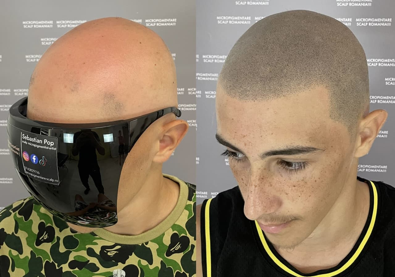 Perspectivă micropigmentare scalp - Alopecie Areată