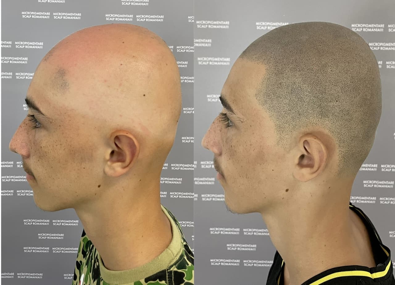 Perspectivă micropigmentare scalp - Alopecie Areată