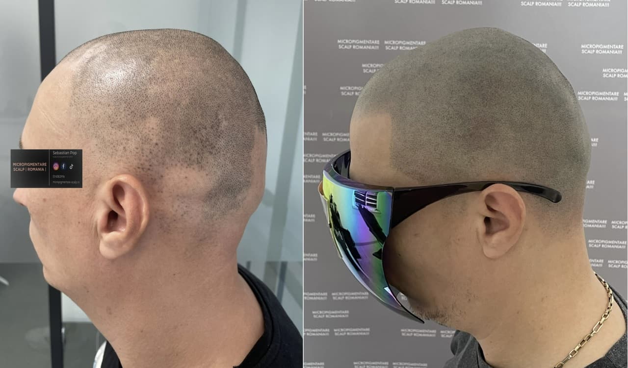 Perspectivă micropigmentare scalp - Alopecie Areată